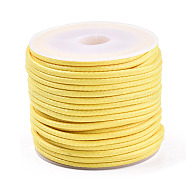 Waxed Polyester Cords, for Jewelry Making, Yellow, 2mm, about 10m/roll(X-YC-Q006-2.0mm-07)