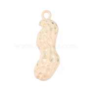 Alloy Spary Painted Pendants, Lead Free & Nickel Free & Cadmium Free, Peanut Charms, Antique White, 46x15.5x16mm, Hole: 4.5x3.5mm(FIND-N005-72A)