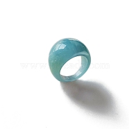 Acrylic Finger Rings, Dark Turquoise, 17mm, US Size 7 1/4(17.5mm)(PW-WG0F628-08)