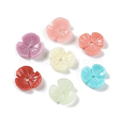 Synthetic Coral Beads, Dyed, Flower, Mixed Color, 9x10x2mm, Hole: 1.4mm(CORA-D033-01A)