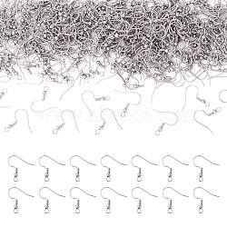 1000Pcs 304 Stainless Steel Earring Hooks, Ear Wire, French Hooks with Coil and Ball, Stainless Steel Color, 20~22x21x3mm, Hole: 2mm, 22 Gauge, Pin: 0.6mm(STAS-TA0002-16)