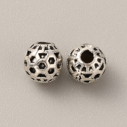 Tibetan Style Alloy Bead, Rondelle, Antique Silver, 6x6mm, Hole: 1.8mm, 100pcs/bag(FIND-WH0034-46AS-06)