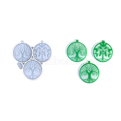 Tree of Life Pendant DIY Silicone Molds, Resin Casting Molds, for UV Resin, Epoxy Resin Craft Making, Flat Round, 125x124x6mm, Hole: 4mm, Inner Diameter: 64x59mm(SIMO-C011-01A)