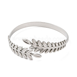 304 Stainless Steel Greek Roman Laurel Leaf Cuff Bangles, Jewelry for Women, Stainless Steel Color, Inner Diameter: 2 inch(5.05cm)(BJEW-L682-019P)
