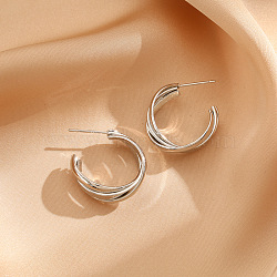 Non-Tarnish Stainless Steel Twists Hoop Earrings(KE6897-2)