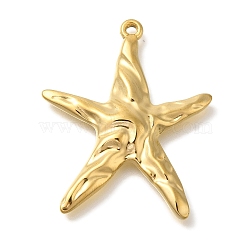 Ocean Theme 304 Stainless Steel Pendants, Real 18K Gold Plated, Starfish, 35x28.5x4mm, Hole: 1.6mm(STAS-Z092-06G-01)