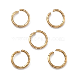 Ion Plating(IP) 304 Stainless Steel Open Jump Rings, for Chainmaille Weaves, Real 18K Gold Plated, 8x1mm, Inner Diameter: 5mm(STAS-M081-01G-03)