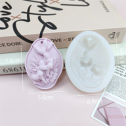 Flower Pendant DIY Food Grade Silicone Mold, Resin Casting Molds, for UV Resin, Epoxy Resin Craft Making, Bird, 85x68mm(PW-WG25212-04)