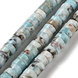 Natural Larimar Beads Strands, Disc, Heishi Beads, 8~8.5x4~4.5mm, Hole: 0.9mm, about 93pcs/strand, 15.63''(39.7cm)(G-Q024-B03-05)