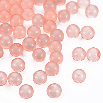 Transparent Acrylic Beads, No Hole, Round, Light Salmon, 3.5mm, about 17000pcs/500g