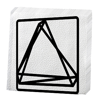 Iron Napkin Holder, Square, Triangle Pattern, 220x90mm