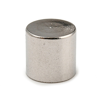 304 Stainless Steel Cord Ends, End Caps, Column, Stainless Steel Color, 7x7mm, Inner Diameter: 6mm