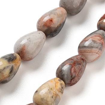 Natural Crazy Agate Beads Strands, Teardrop, 9x6mm, Hole: 1.2mm, about 44pcs/strand, 15.75''(40cm)