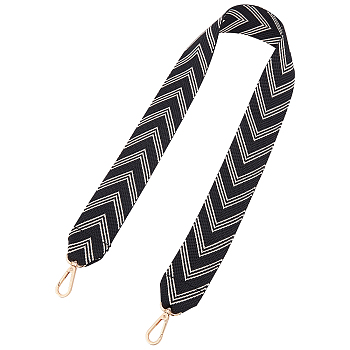 Arrows Pattern Polyester Bag Straps, with Alloy Swivel Clasps, for Bag Straps Replacement Accessories, Black, 101x5.3cm