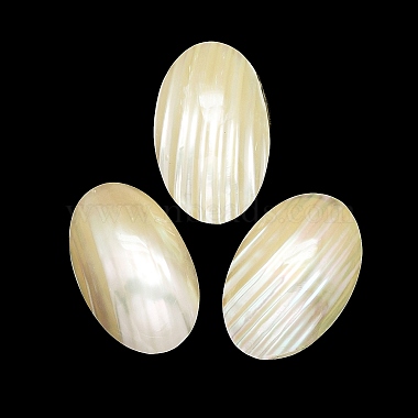 White Oval Shell Cabochons