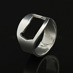 201 Stainless Steel Bottle Opener Finger Rings, Stainless Steel Color, Inner Diameter: 20mm(FS-WG5B935-01)