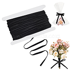 50 Yards Single Face Velvet Ribbon, Black, 1/4 inch(6.5mm)(OCOR-NB0001-97B)