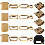 30 Sets Stainless Steel Peaked Cap Adjuster Kits, Baseball Cap Buckle with Eyelet, Antique Bronze, 21x21.5x6.5mm, Hole: 5mm(FIND-BC0004-67AB)
