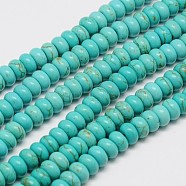 1 Strand Synthetic Turquoise Rondelle Beads Strand, Dyed, 10x6mm, Hole: 1mm, about 45pcs/strand, 15.75 inch(X-TURQ-G109-10x6mm-06)