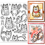 PVC Stamps, for DIY Scrapbooking, Photo Album Decorative, Cards Making, Stamp Sheets, Film Frame, Cat Shape, 21x14.8x0.3cm(DIY-WH0371-0118)