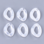 Acrylic Linking Rings, Quick Link Connectors, For Curb Chains Making, Imitation Gemstone Style, Twist, White & Clear, 29x21x6.5mm, Hole: 17x8mm, about 315pcs/500g(OACR-S021-19A-08)