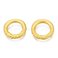 Alloy Linking Rings, Textured, Matte Style, Round Ring, Matte Gold Color, 13x2.5mm(KK-N238-046A-01)