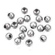 Round 304 Stainless Steel Beads, for Jewelry Craft Making, Stainless Steel Color, 3x3mm, Hole: 1.2mm(STAS-TAC0004-3mm-P)