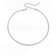 Titanium Steel Snake Bone Chain Necklaces, Stainless Steel Color, 13.78 inch(35cm)(WG20151-01)