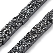 Synthetic Non-Magnetic Hematite Beads Strands, Square, 8.5x8.5x4mm, Hole: 1mm, about 48pcs/strand, 15.75 inch(40cm)(G-H303-B14)
