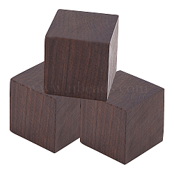 Natural Wood Beads, No Hole//Undrilled, Cube, Coconut Brown, 30x30x30mm(WOOD-WH0107-45E)
