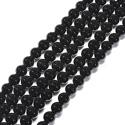 Synthetic Black Stone Beads Strands, Dyed, Round, Black, 10mm, Hole: 1mm, about 39pcs/strand, 14.5~15 inch(GSR10mmC044)