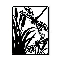 Iron Wall Art Decorations, for Front Porch, Living Room, Kitchen, Matte Style, Dragonfly, 300x230x1mm(HJEW-WH0067-221)