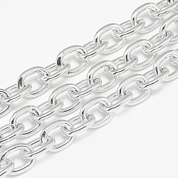 Aluminum Cable Chains, Unwelded, Oval, Gainsboro, 13x10x2.3mm(X-CHA-S001-093A)