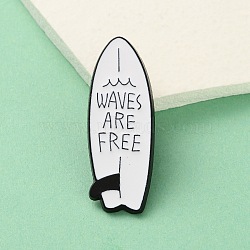 Summer Theme Enamel Pins, Alloy Brooches for Backpack Clothes, Surfboard, 36x13.5mm(JEWB-M048-01B)