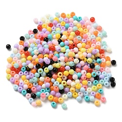 Acrylic Beads, Round, Mixed Color, 4x3mm, Hole: 1.6mm, about 8000pcs/248.4g, 248.4g/bag(OACR-R261-08)