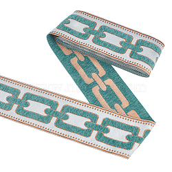 5M Polyester Jacquard Grid Ribbon, Chenille Ribbon Trim, Clothes Accessories, Curtain Decoration, Steel Blue, 3-5/8 inch(91mm), about 5.47 Yards(5m)/pc(OCOR-WH0003-088B-04)