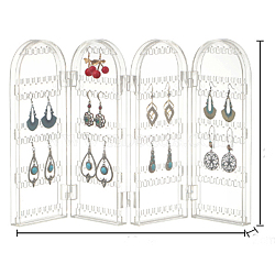 4 Foldable Screen Acrylic Earring Display Stands, Jewelry Organizer Display Rack for Earrings Storage, Clear, 28.3x42x2cm(EDIS-N010-02)