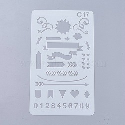 Plastic Reusable Drawing Painting Stencils Templates, for Painting on Fabric Canvas Tiles Floor Furniture Wood, Linen, 18x10.4x0.05cm(DIY-WH0047-17)