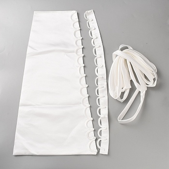 Wedding Gown Back Satin Sets, Zipper Replacement, for Wedding Dress Accessories, White, 463x145~246x6.5mm