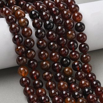 Natural Africa Orange Garnet Beads Strands, Round, 8~8.5mm, Hole: 0.8mm, about 45~47pcs/strand, 15.08''~15.35''(38.3~39cm)