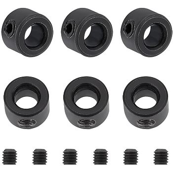 Unicraftale Carbon Steel Diaphragm Rings, Fixed Ring, Retainer Ring, Bearing Accessories, Electrophoresis Black, 12x8mm, Inner Diameter: 6mm