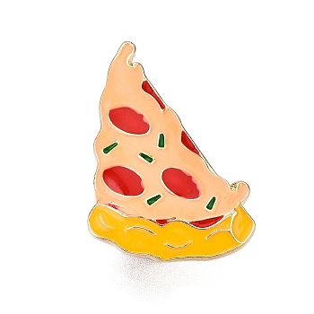 Food Series Enamel Pins, Alloy Brooches for Backpack Clothes, Pizza, 29.5x20.5mm