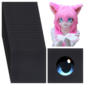 PVC Mesh Canvas Sheets, for DIY Crafting Knit Cup Mat, Bookmark, Tissue Box, Rectangle, Black, 90x90x0.22mm
