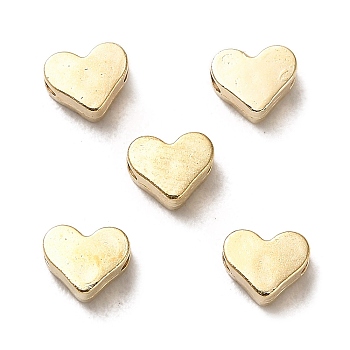 CCB Plastic Beads, Heart, Golden, 5.5x7x3.5mm, Hole: 1.8mm