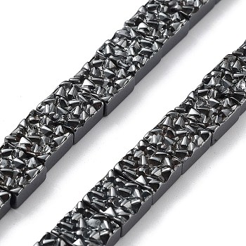 Synthetic Non-Magnetic Hematite Beads Strands, Square, 8.5x8.5x4mm, Hole: 1mm, about 48pcs/strand, 15.75 inch(40cm)