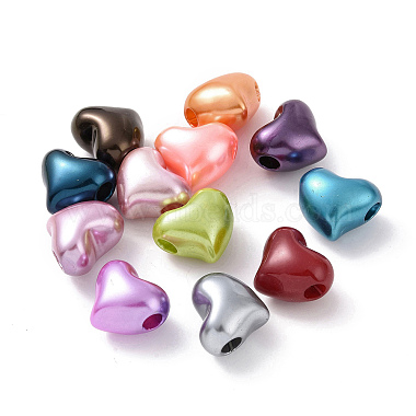 24mm Mixed Color Heart ABS Plastic European Beads