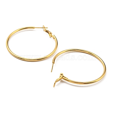Ion Plating(IP) 316 Surgical Stainless Steel Hoop Earrings for Women(EJEW-C053-08A-G)-2