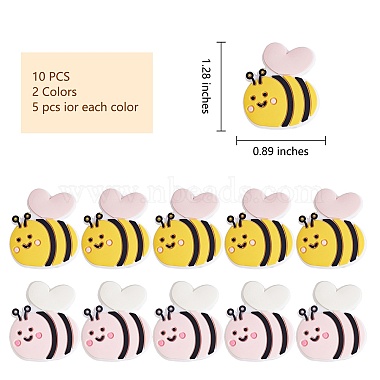 10 piezas 2 colores de cuentas de silicona(JX758A)-2