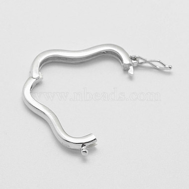 fermoirs à torsion en argent sterling plaqué rhodium anti-ternissement 925(STER-E056-025P)-2