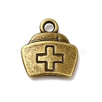 Tibetan Style Alloy Charms, Nurse Cap Charms, Antique Bronze, 12.5x11.5x2.5mm, Hole: 1.5mm, about 909pcs/1000g(PALLOY-M198-26AB)